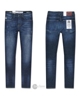 Goldgarn U2 2580 Slim Fit dark blue distressed High Flex Denim 