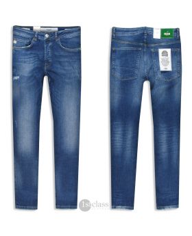 Goldgarn Herren Jeans U2 1090 Slim Fit midblue distressed 