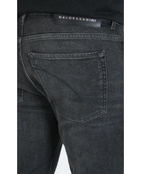 BALDESSARINI Herren Jeans Jack dark grey used whisker  Stretch Denim