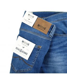 Mustang Herren Jeans Oregon Tapered K Sweat Denim blue treated
