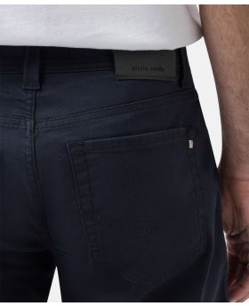 Pierre Cardin Herren 5-Pocket Hose Lyon 4200/6319 Strukturbaumwolle dunkelblau 