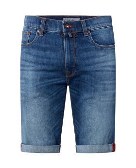 Pierre Cardin Herren Jeans-Short LYON Tapered Legacy Stretch Denim navy blue vintage wash